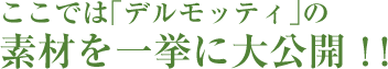 ここでは「デルモッティ」の素材を一挙に大公開！！